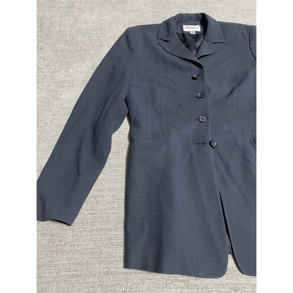 Vintage BARAMI Blue Lined Blazer Women's Size 4 Made in USA Fitted 4 Buttons - Picture 2 of 12